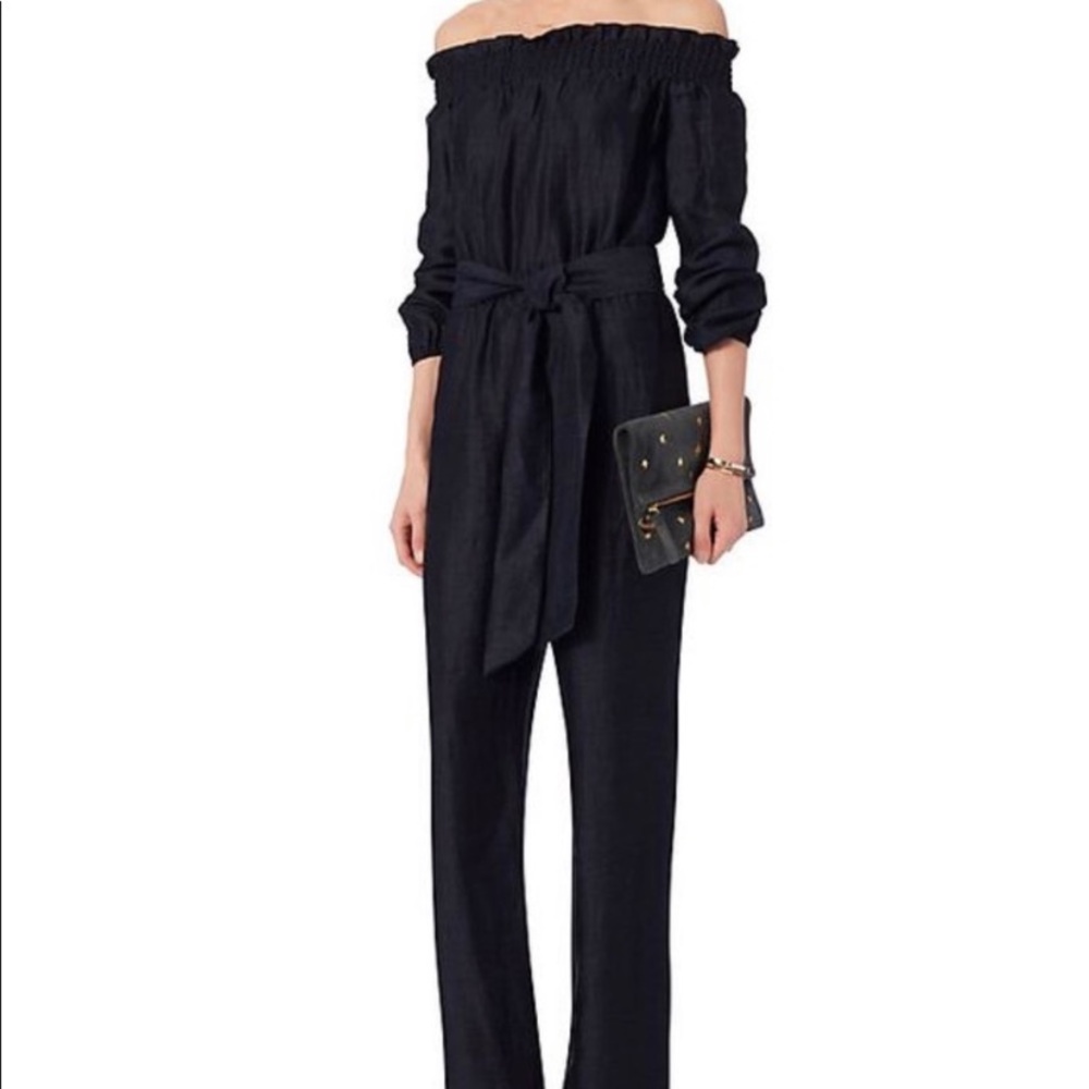 Intermix Blue Starr Chambray Jumpsuit